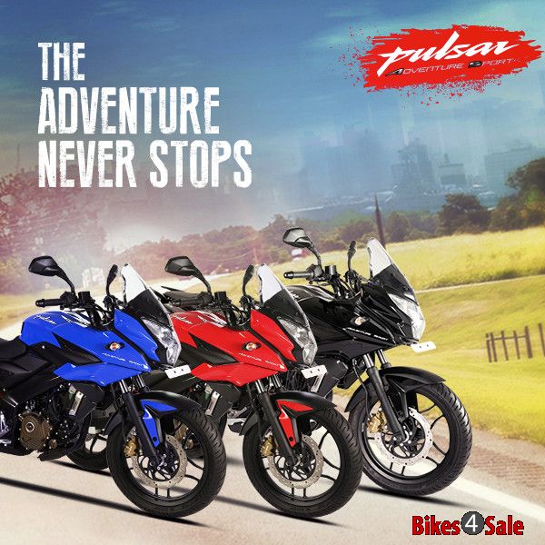 Bajaj Pulsar AS 150 - Blue, red and black colours of Pulsar Adventure Sports