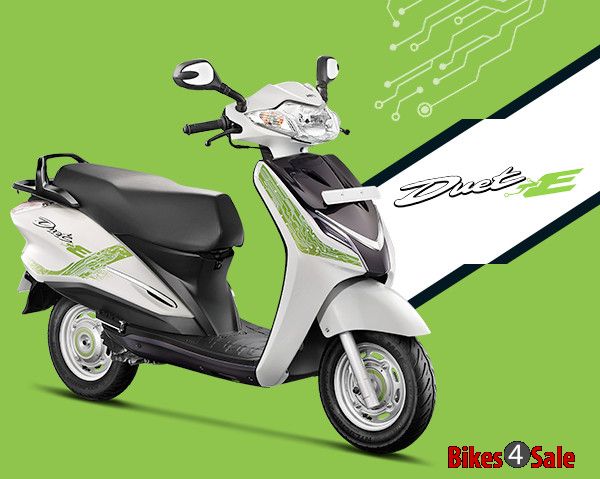 Hero Duet-E - White Colour with Green graphics