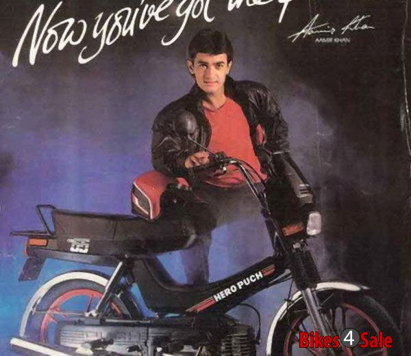 Hero Mopeds Hero Puch - Bollywood superstar Aamir Khan in Hero Puch old advertisement