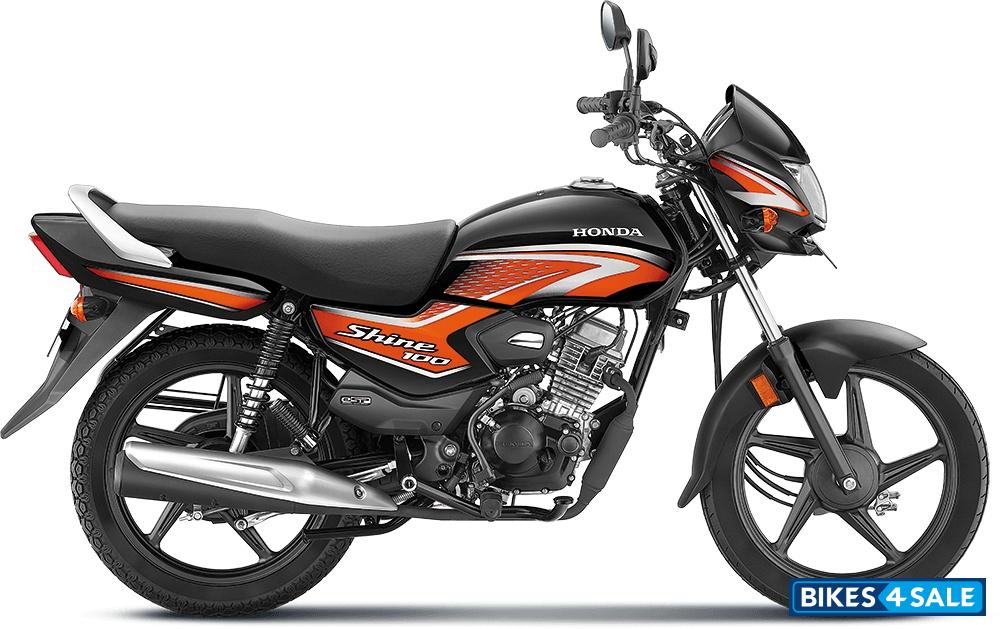 Honda Shine 100 2025 Black with Orange