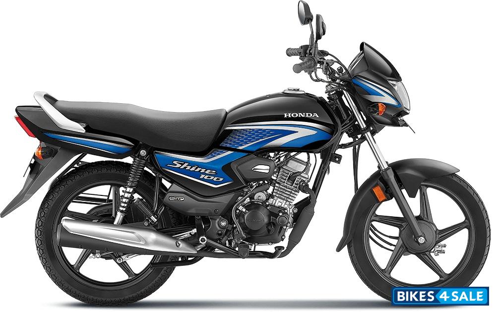 Honda Shine 100 2025 Black with Blue