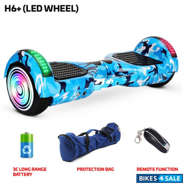 Hoverpro H6 Plus - H6+ Blue Military Hoverboard with Remote, Bag and Long Range Batter