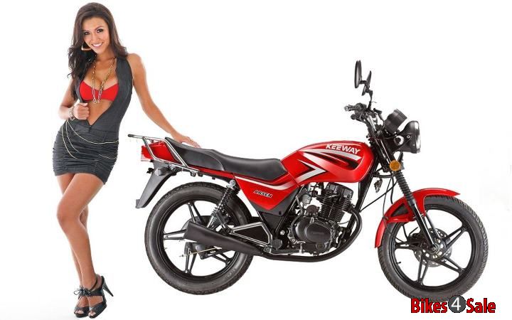 Keeway Arsen 150 - Hot biker girl with red colored motorcycle