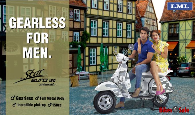 LML Star Euro 150 - Gear less scooter for men with full metal body and incredible pickup