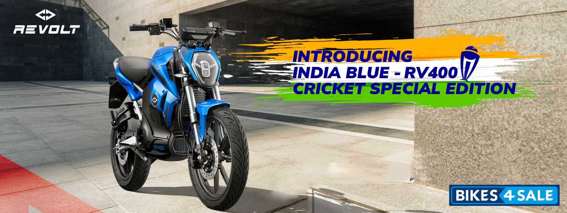 Revolt RV400 India Blue Cricket Special Edition