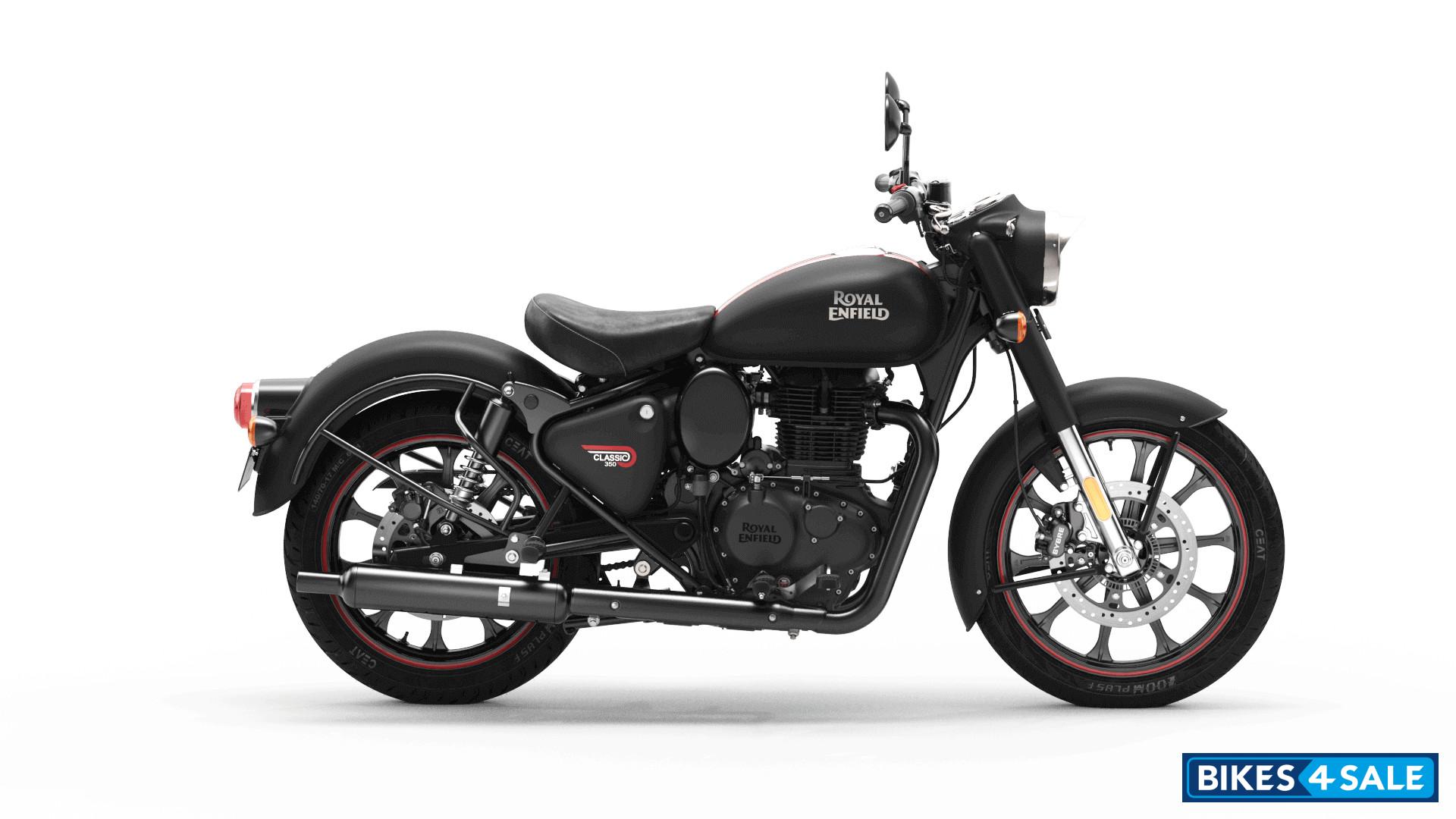 Royal Enfield Classic 350 2021 Motorcycle Picture Gallery. DARK STEALTH  BLACK - Bikes4Sale