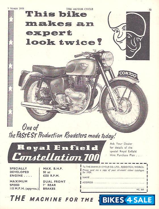 Royal Enfield Constellation - Old Brochure of Constellation 700