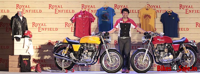 Royal Enfield Continental GT 535 - Sidharth Lal with Royal Enfield Yellow Continental GT and Red Continental GT