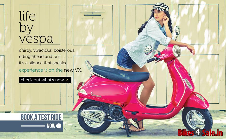 Vespa VX 125 - Chirpy. Vivacious. Boisterous. Riding ahead and on. It's a silence that speaks. Experience it on the new VX fr