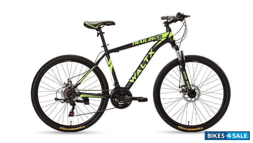 WaltX Trail 26 S Premium Matte Finish Pitch Black with Yellow Graphics