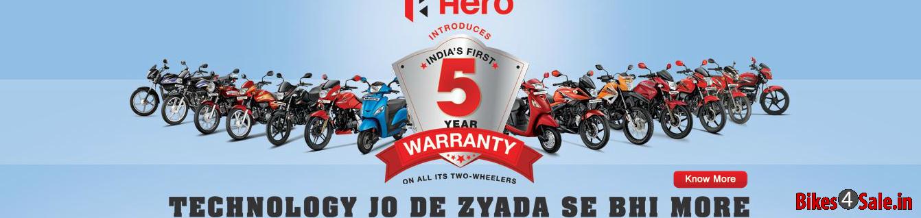 Hero MotoCorp Offering 5 Years Warranty On All Two-wheelers